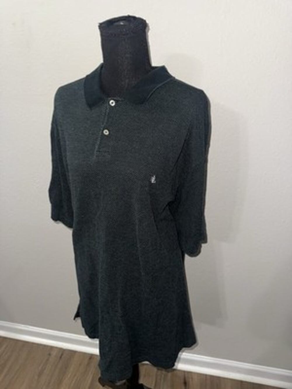 Lauren Ralph Lauren Polo Shirt Womens XXL Black Dot Micro Pattern Short Sleeve